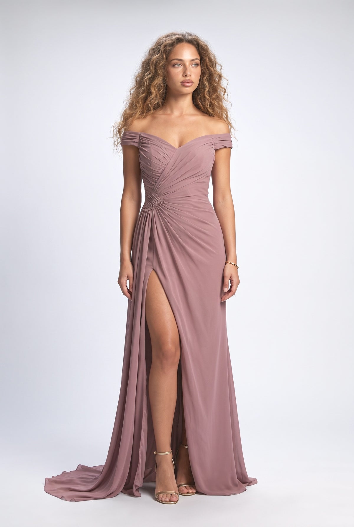 Floral Ruched Maxi Dress, magenta