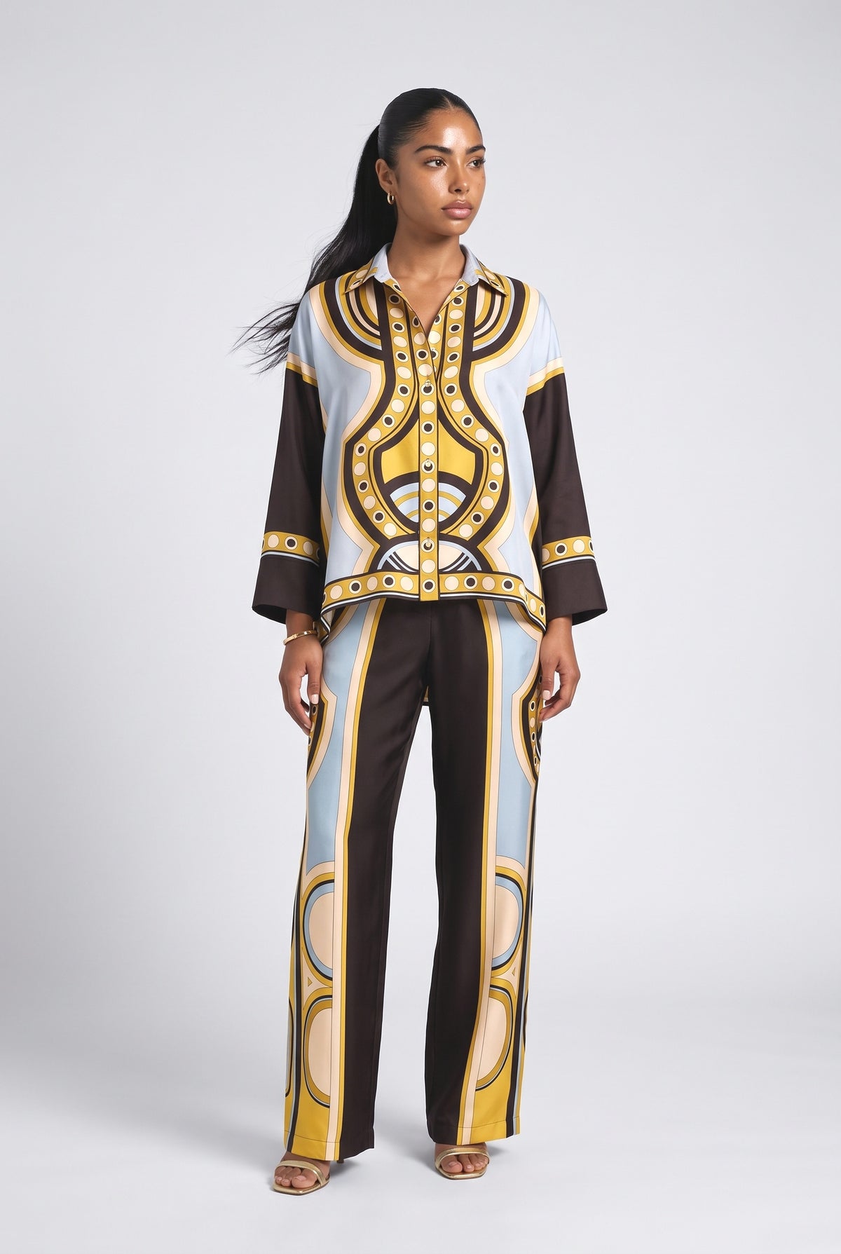 Multicolor Geometric Outfit Set, multi set