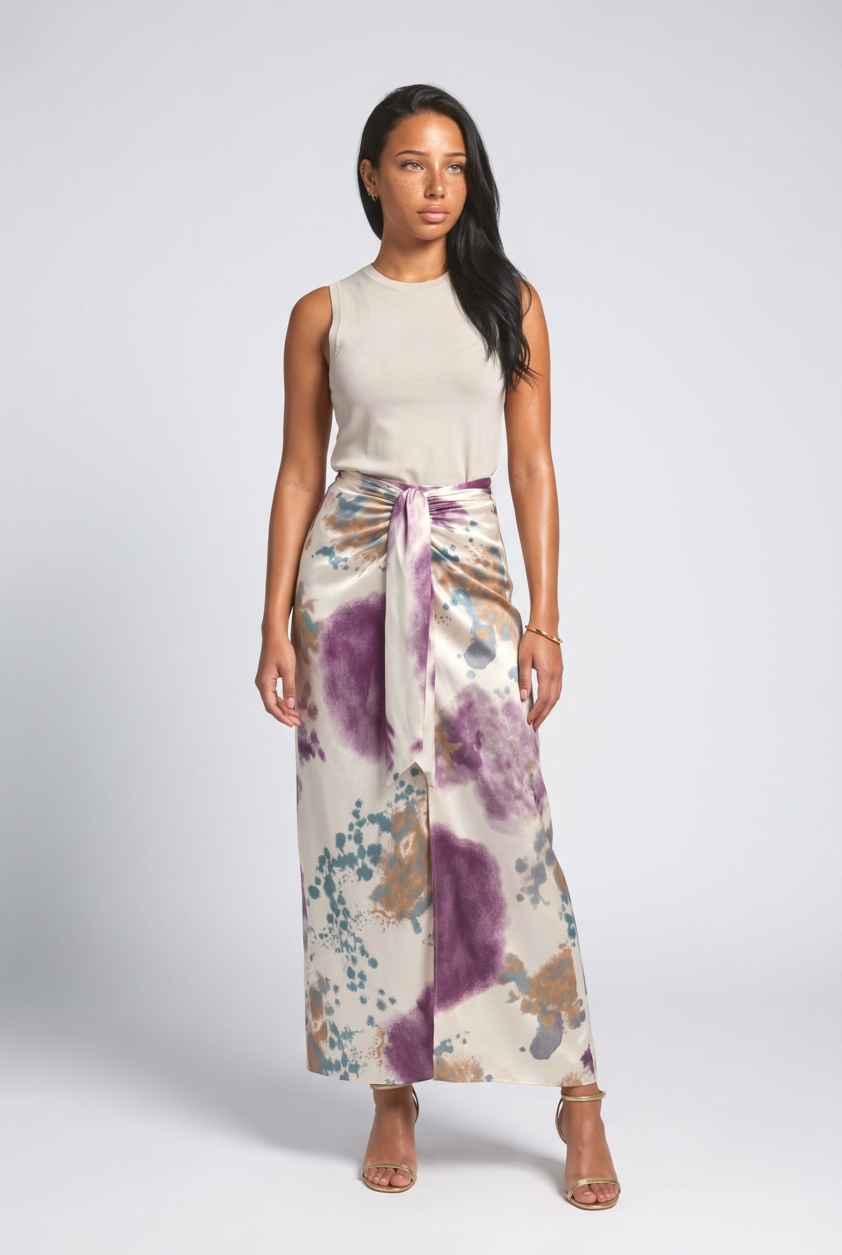 Satin Maxi Skirt, multi skirt