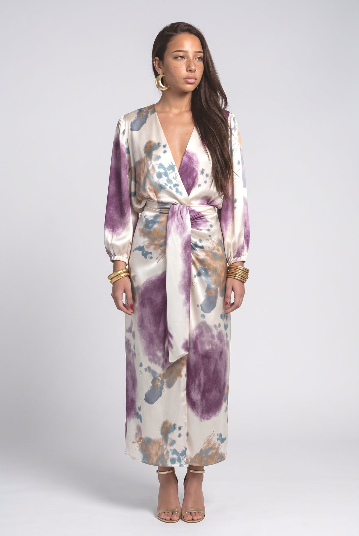 Satin Maxi Skirt, multi top
