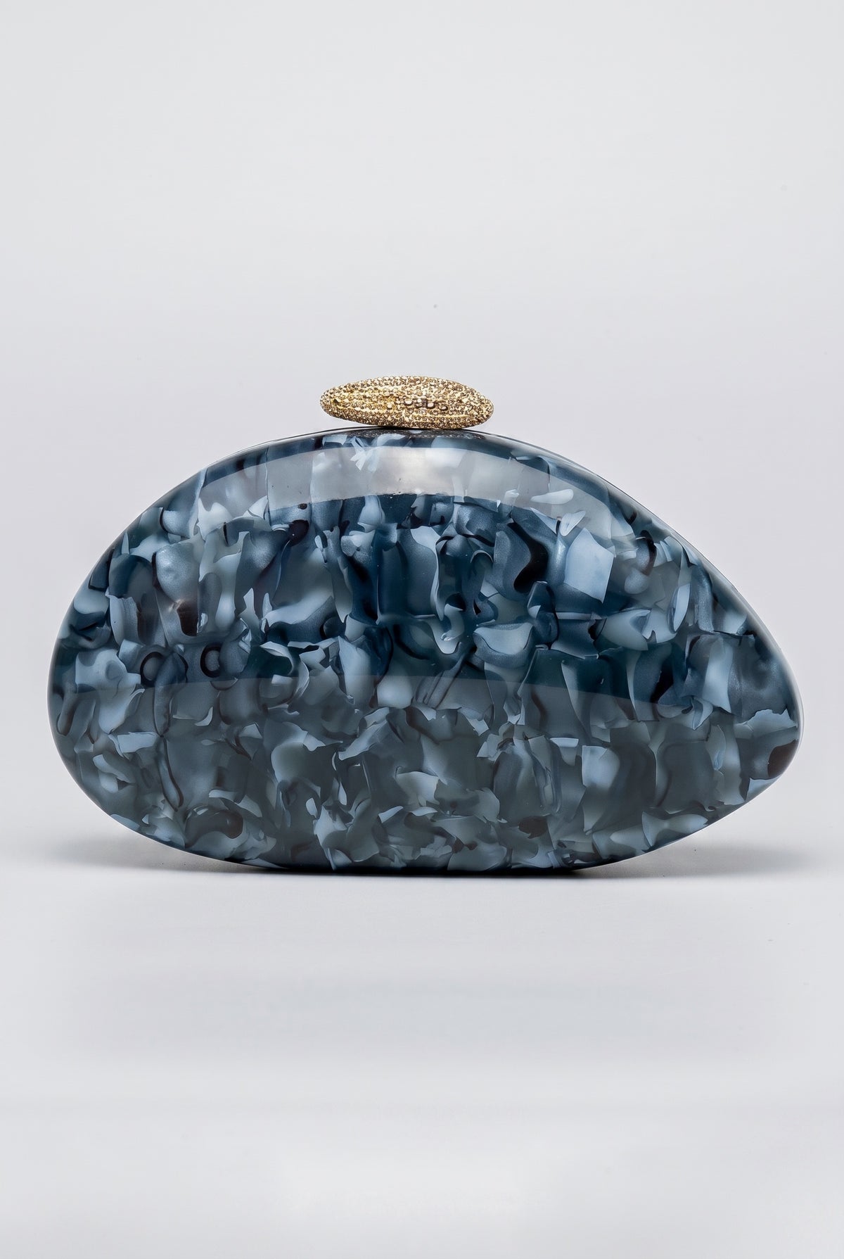 Special-shaped Shell Acrylic Wedding Bag, navy blue