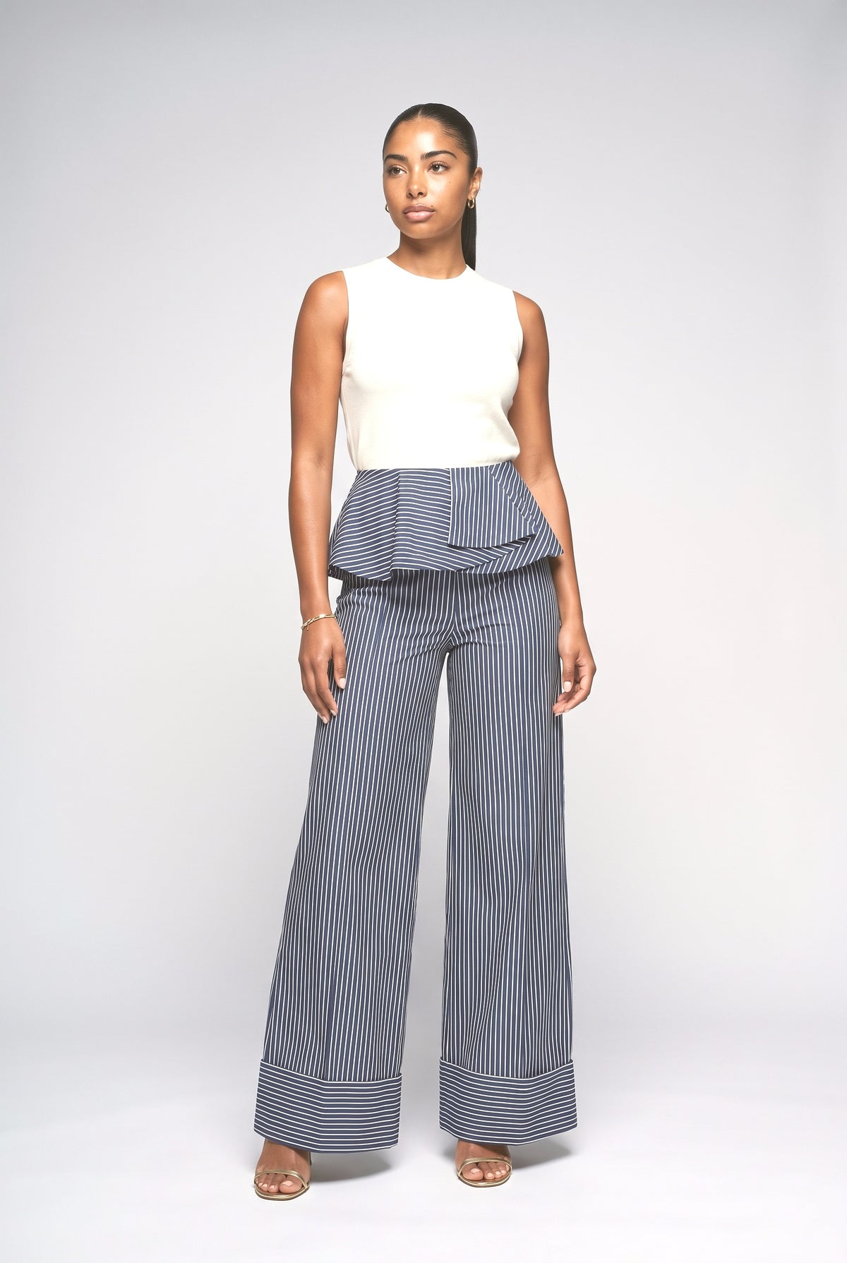 Navy Striped Pants, navy