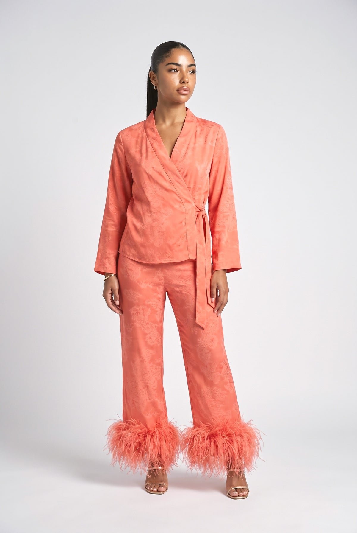 Wrap Outfit Set, orange pant