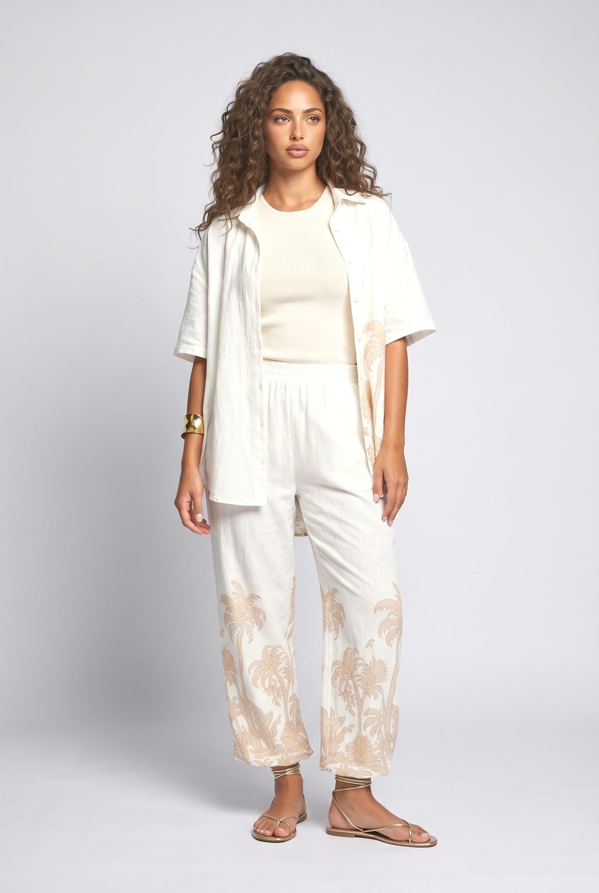 Linen Relaxed Pants, orange