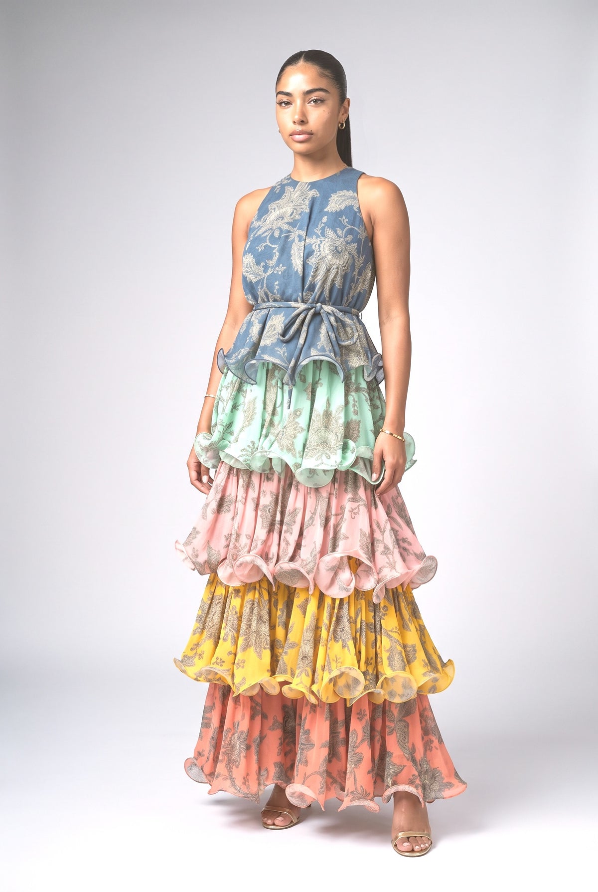Multi-layer Printing Dress, printed
