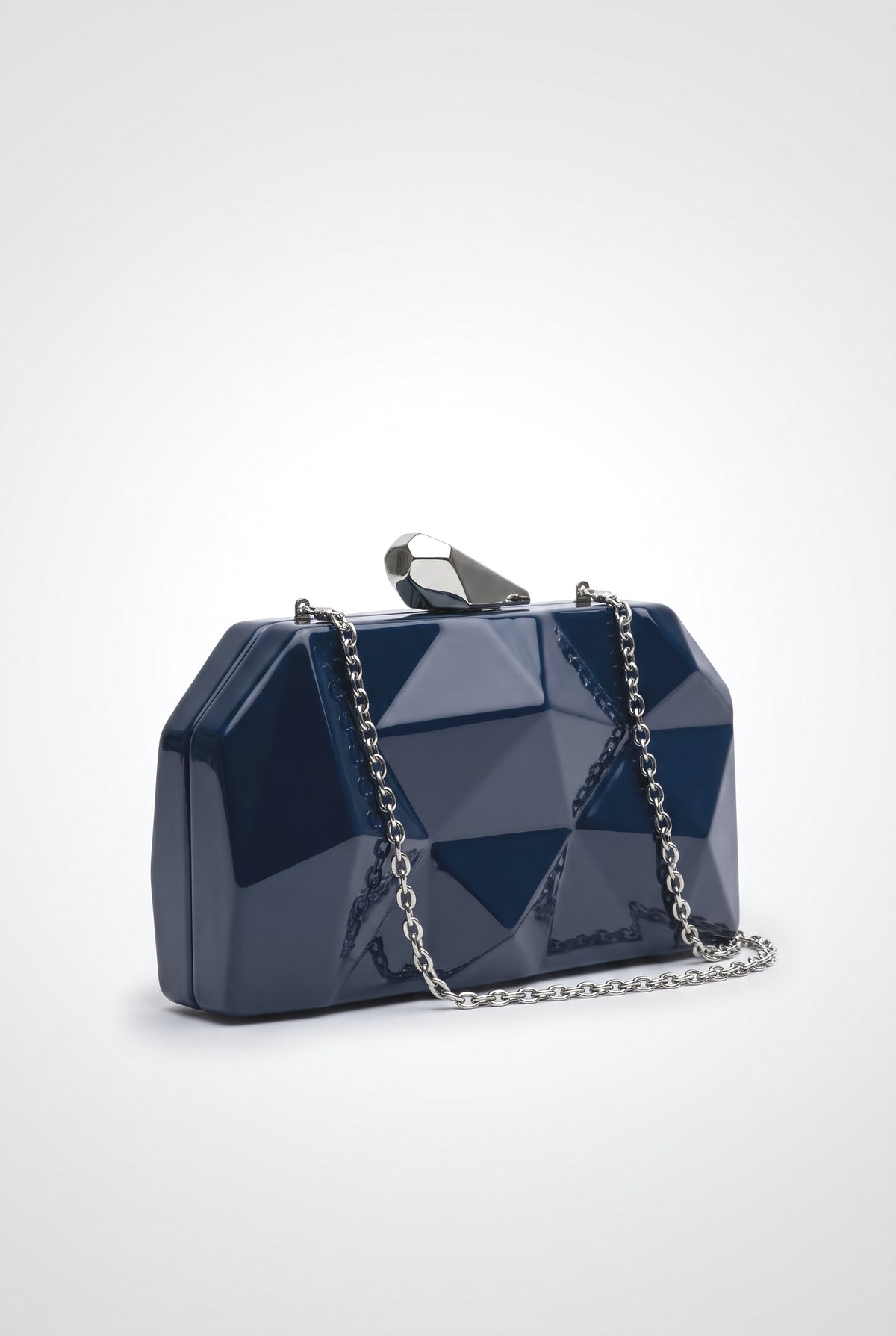 Irregular Design Clutch Chain Bag, silver