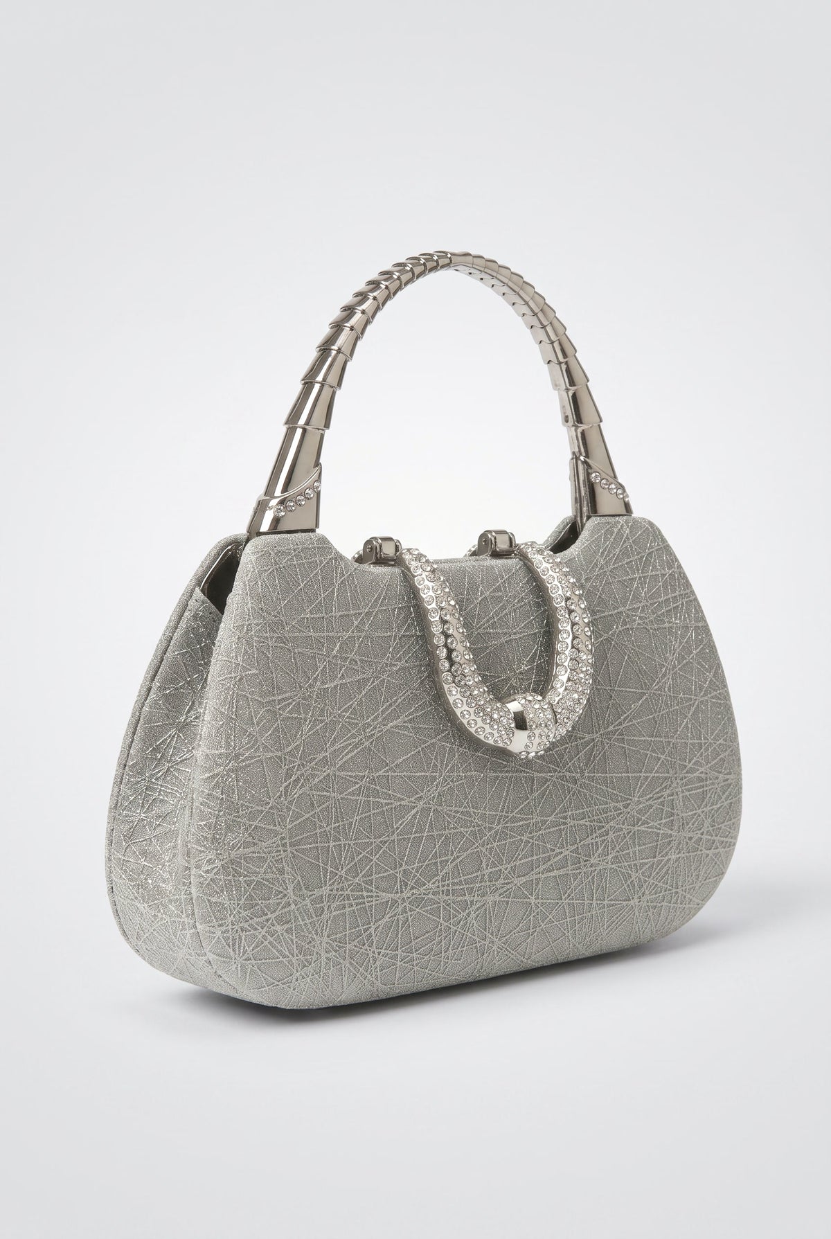 Shimmer Mini Evening Handbag, silver