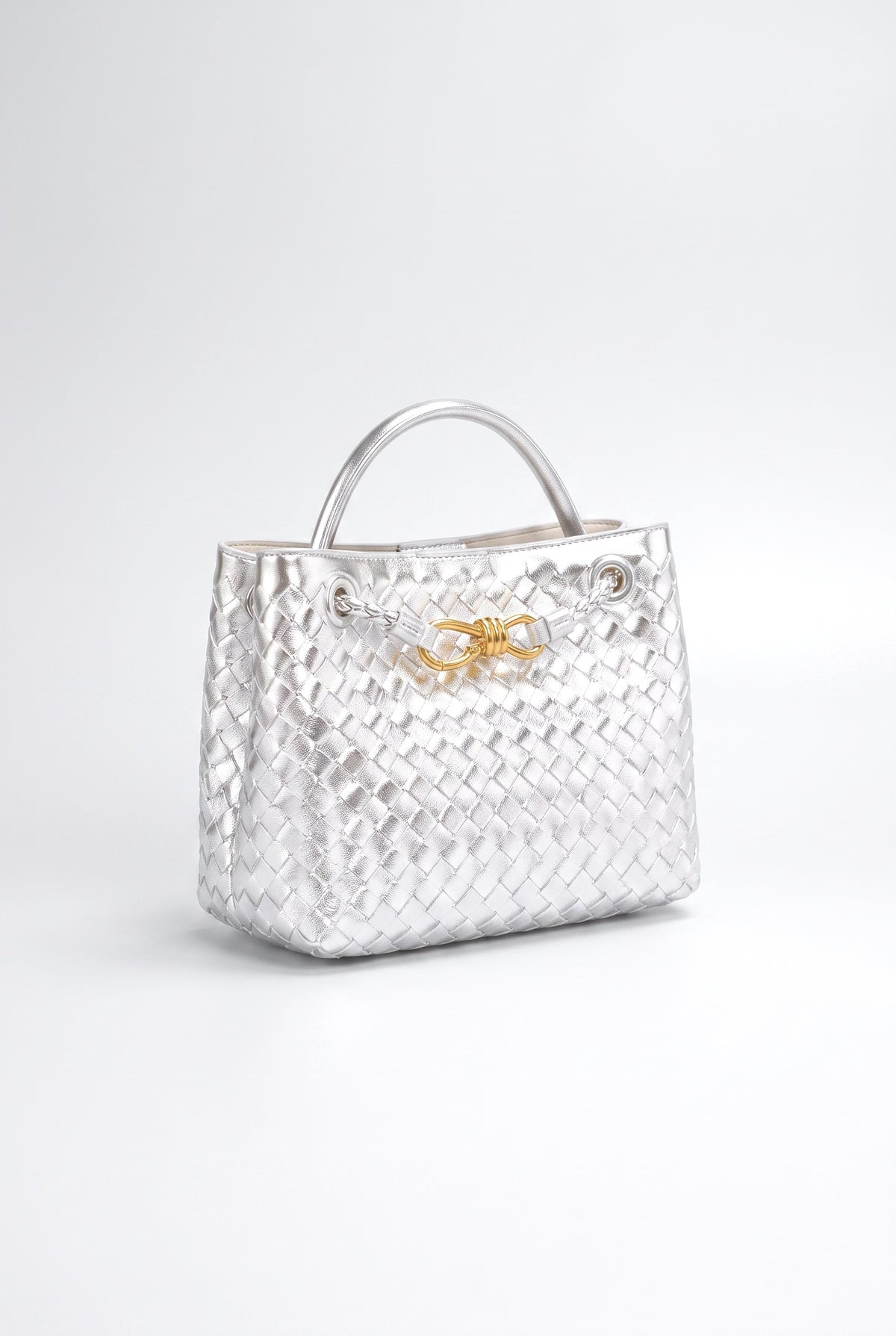 Handmade Woven Bag, silver