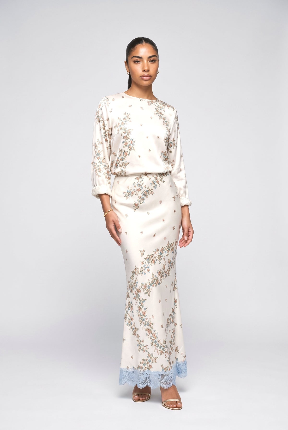 Bohemian Serenity Floral Two-Piece Set, skirt