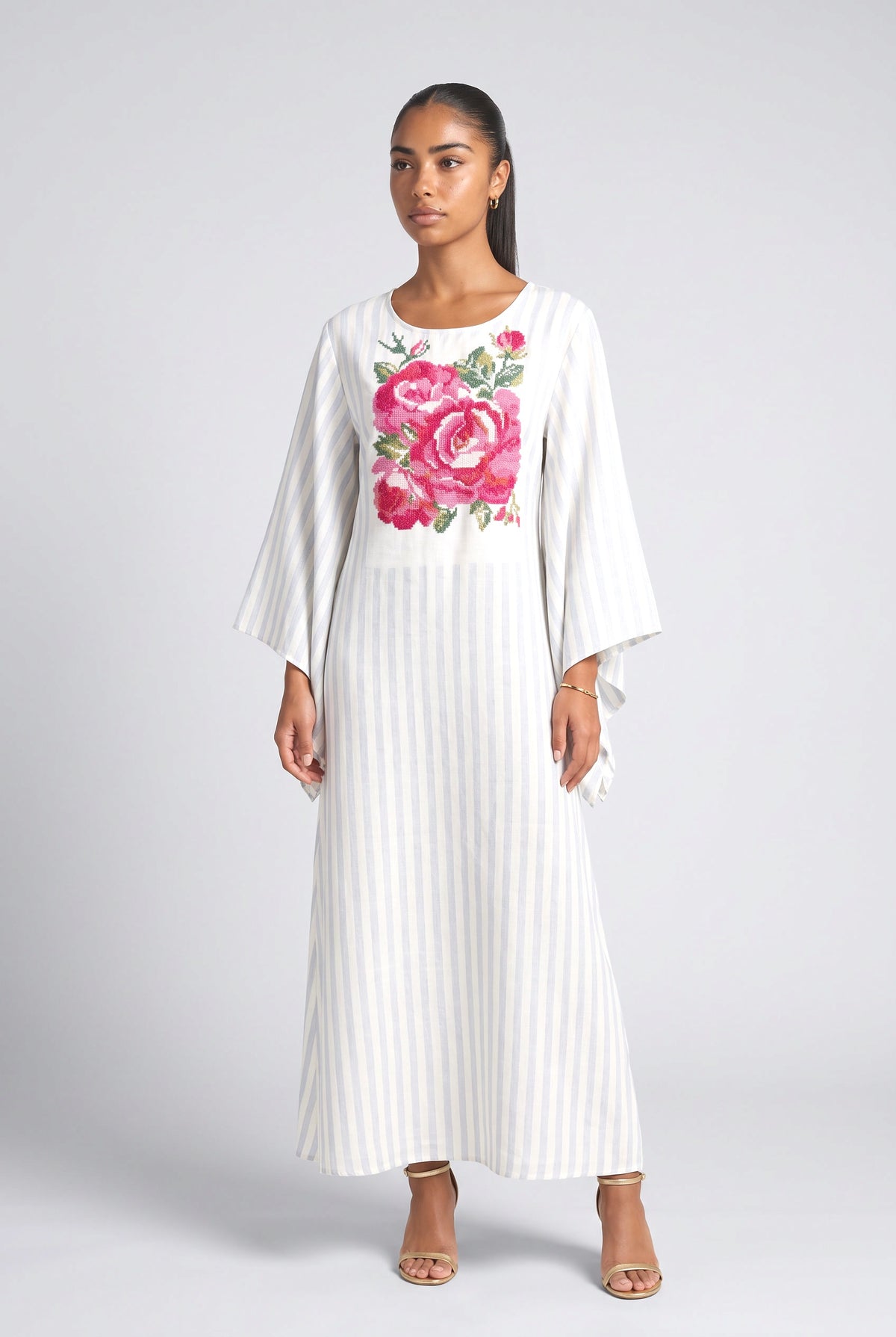 Blush Rose Whisper Maxi Dress, striped