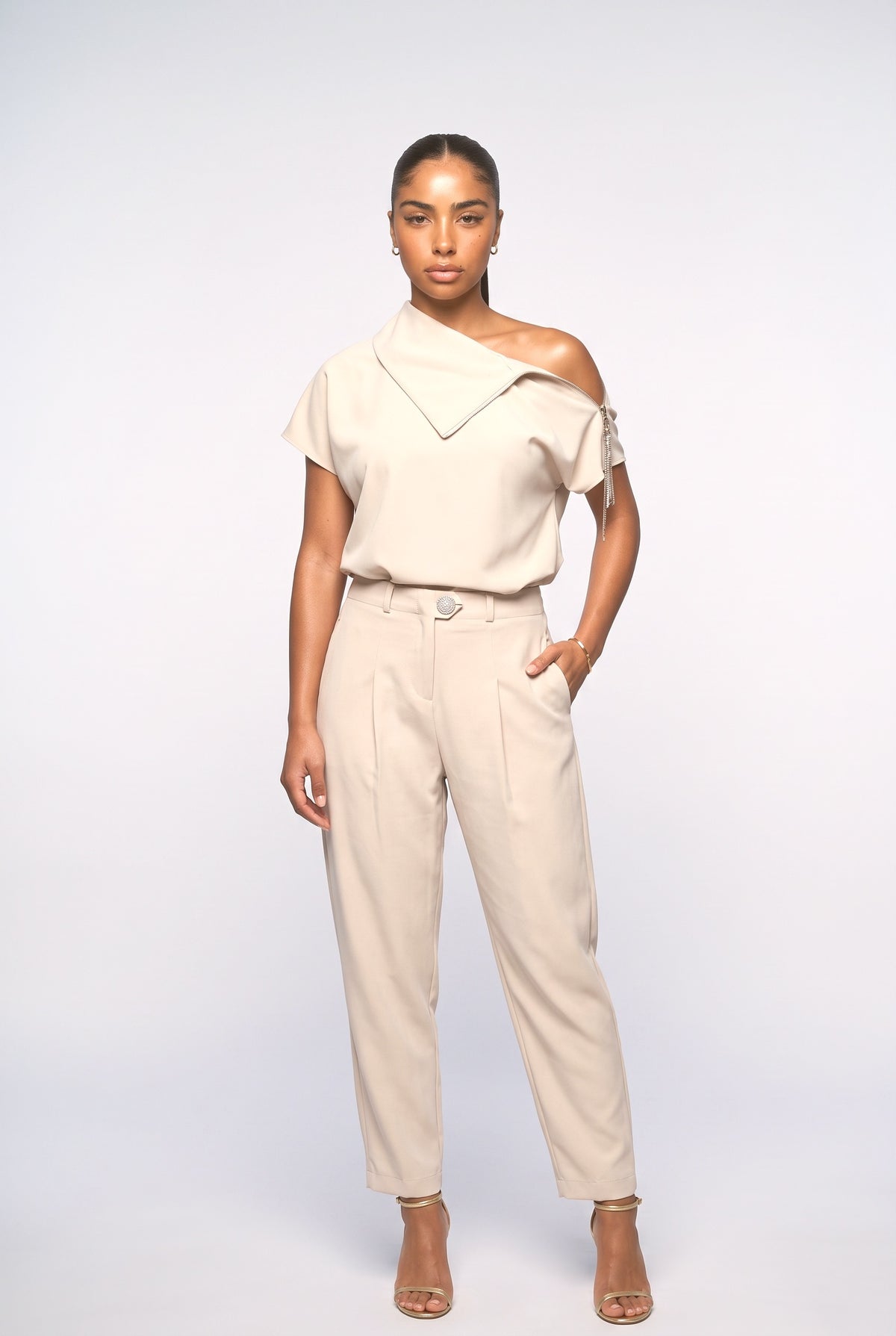 Off-Shoulder Outfit Set, white set