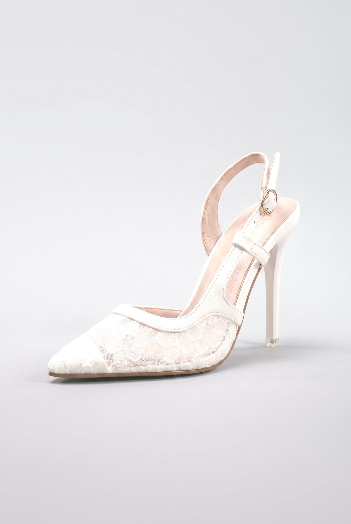 Lace High Heels, white