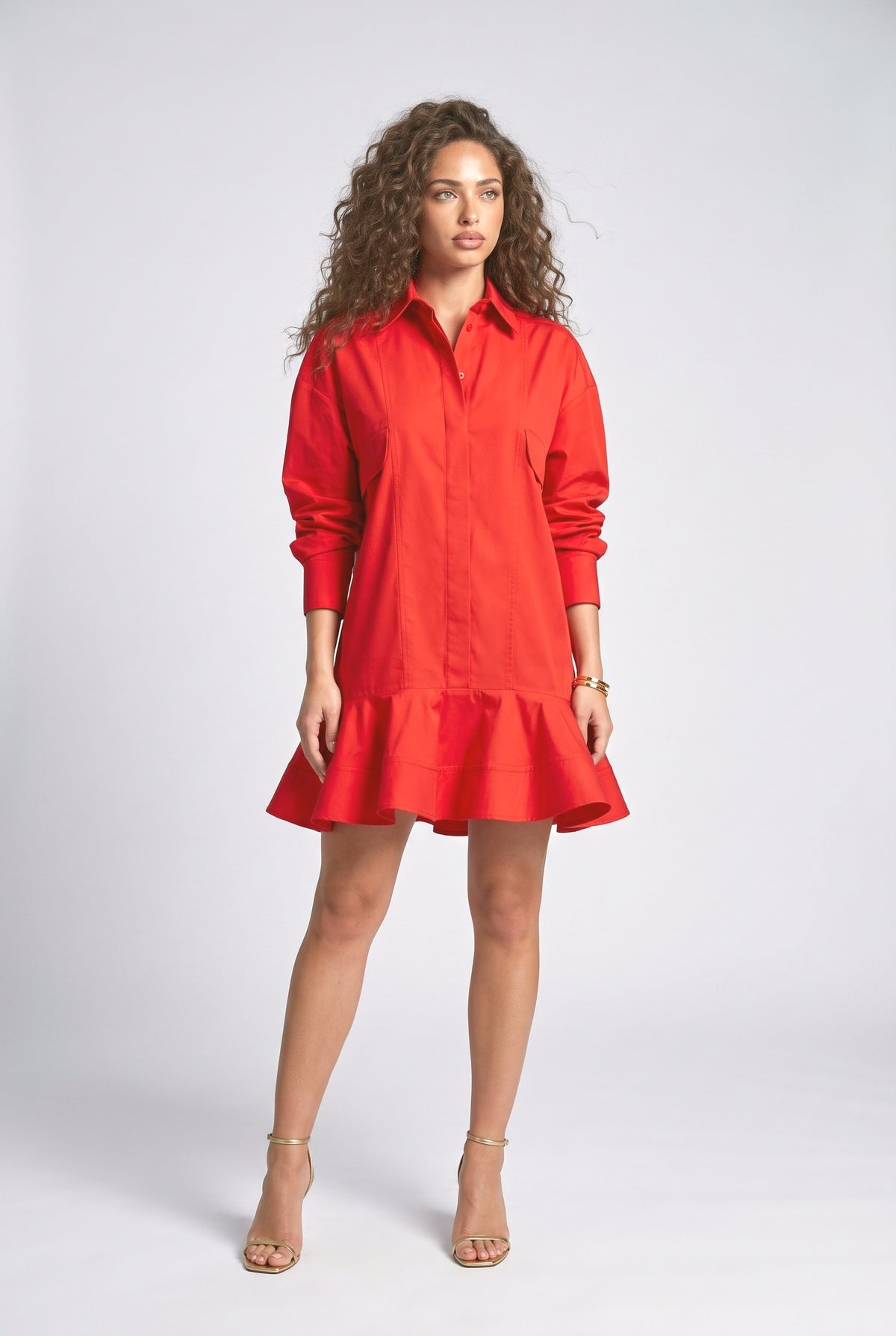 White Ruffle Dress, white
