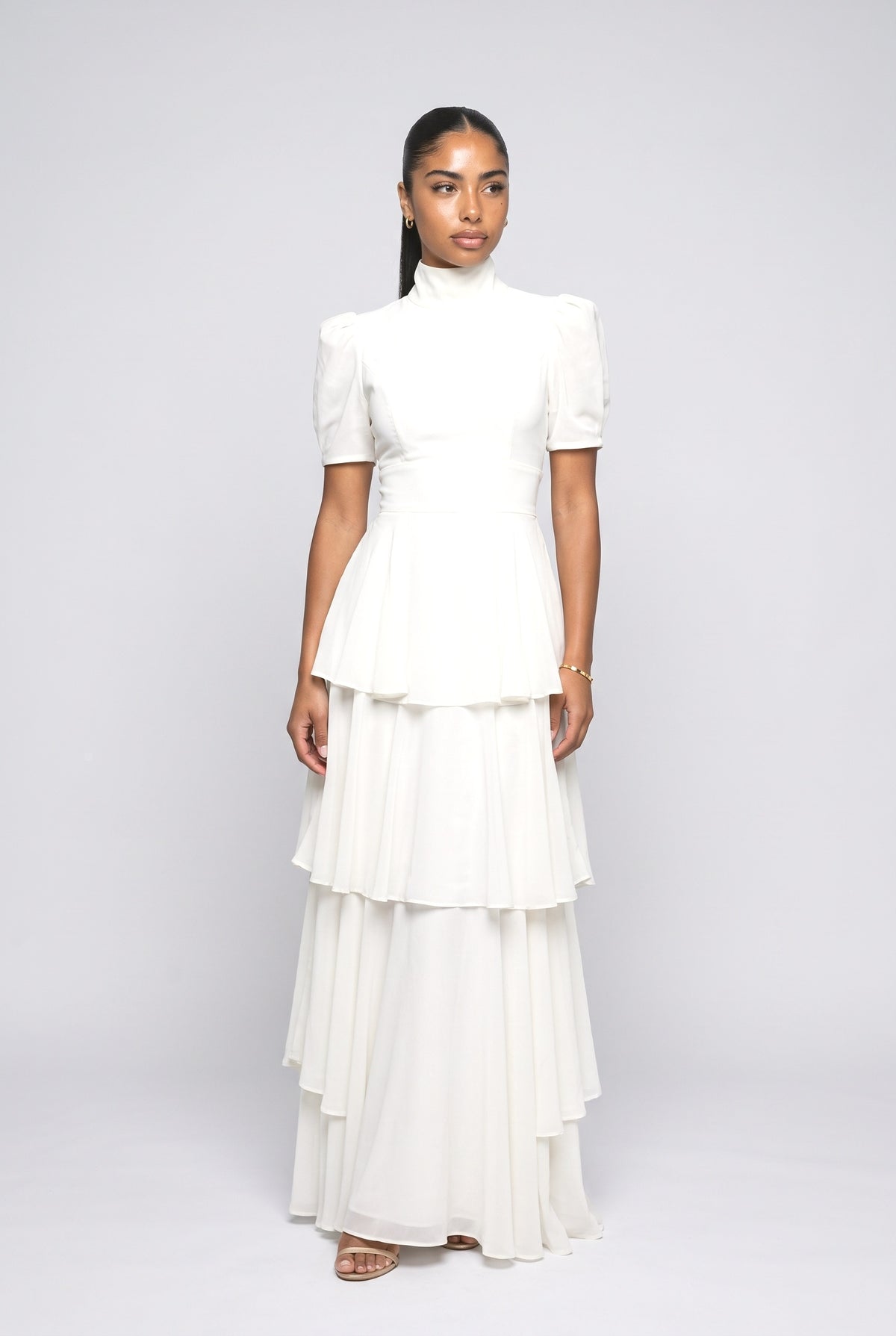 Princess Multi-Layer Maxi Cake Dress, white