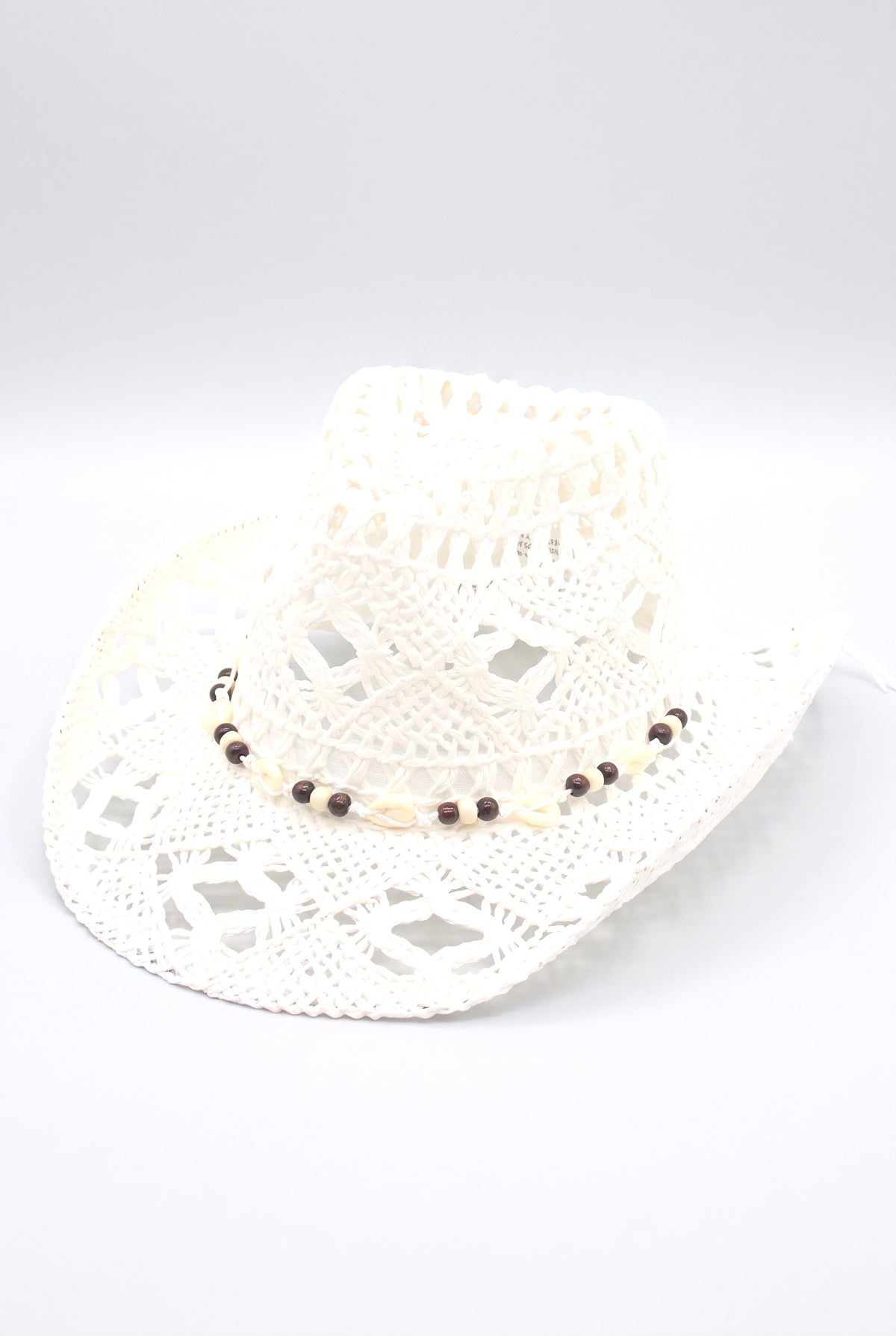 Bohemian Style Shell Element Straw Hat, white