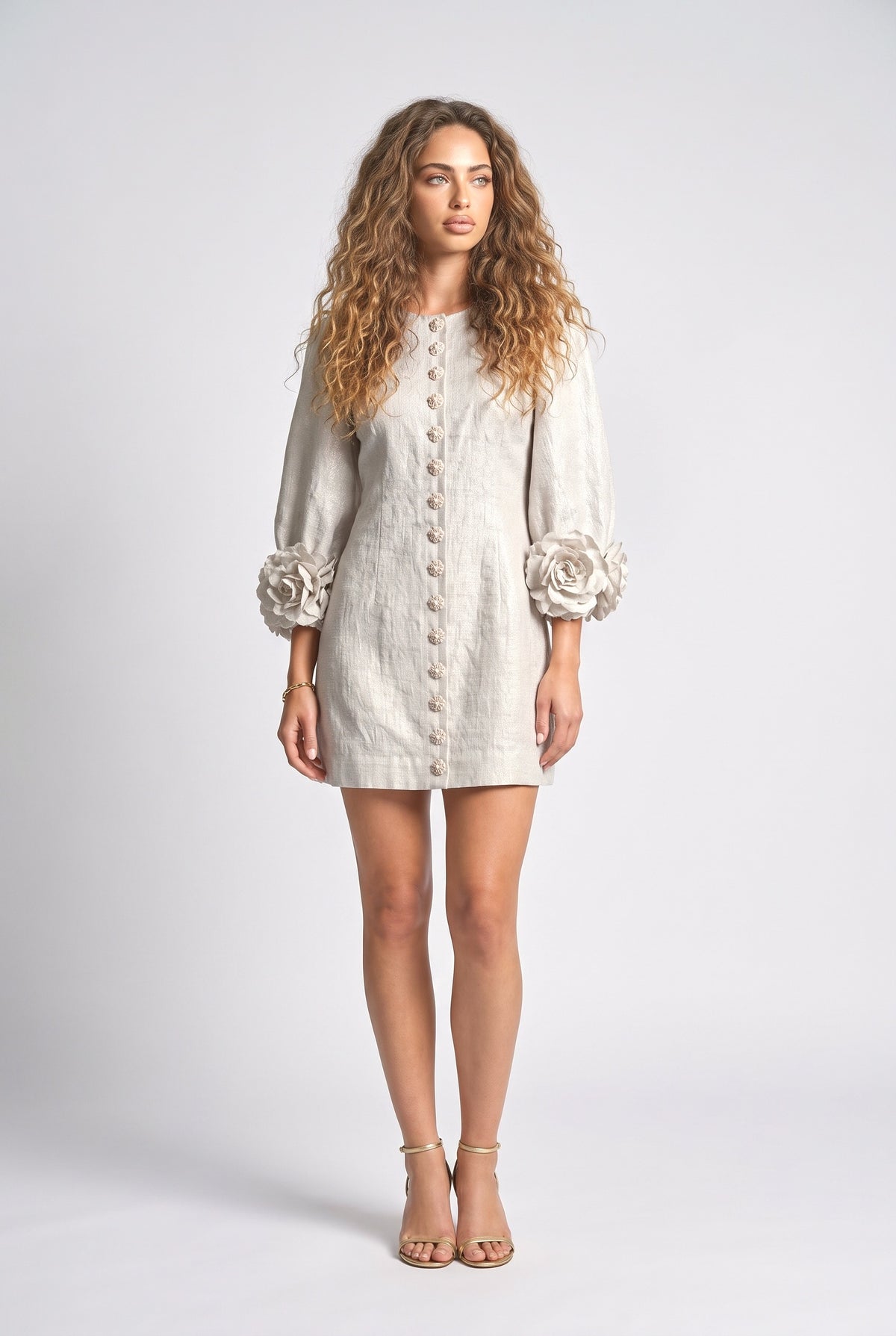 Floral Mini Dress, white