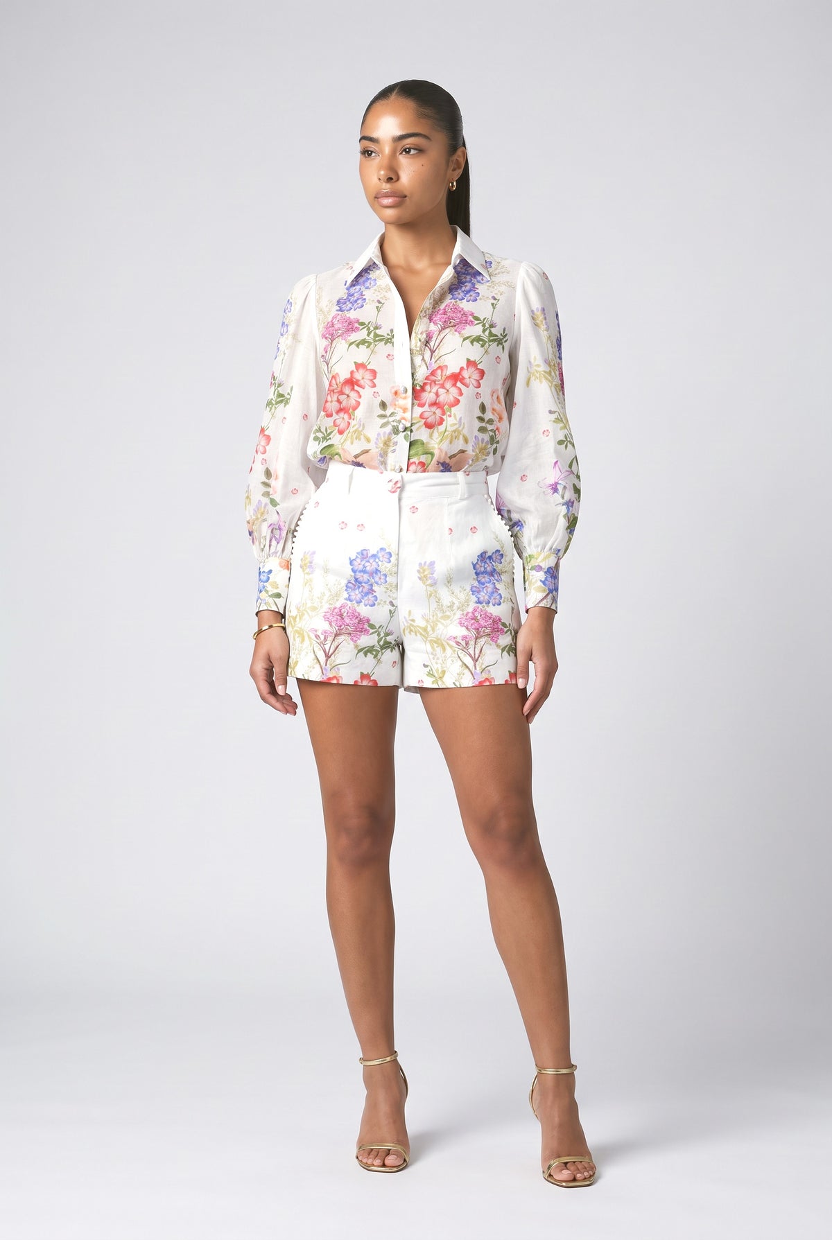 White Floral Outfit Set, white