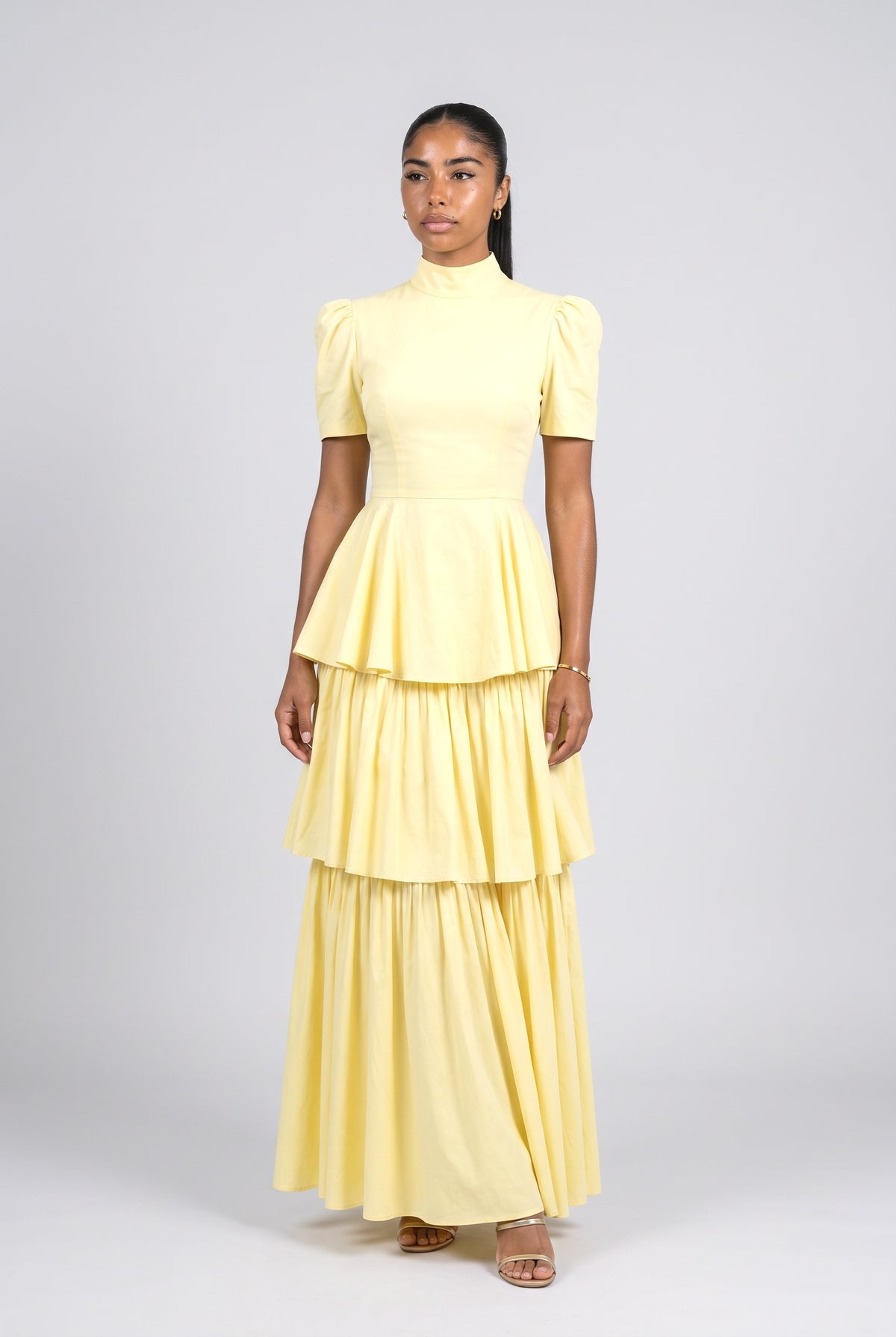 Princess Multi-Layer Maxi Cake Dress, yellow