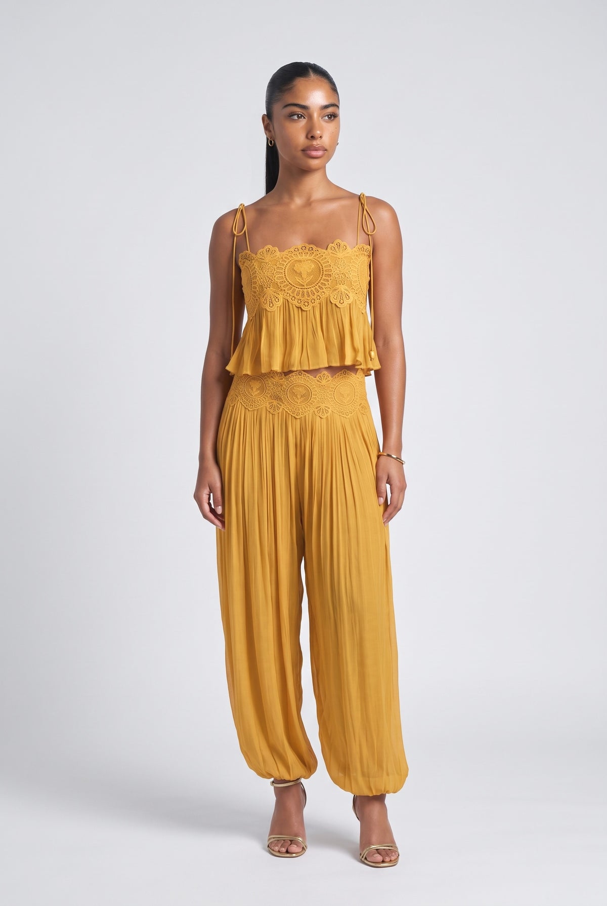 Paisley Lace Outfit Set, yellow