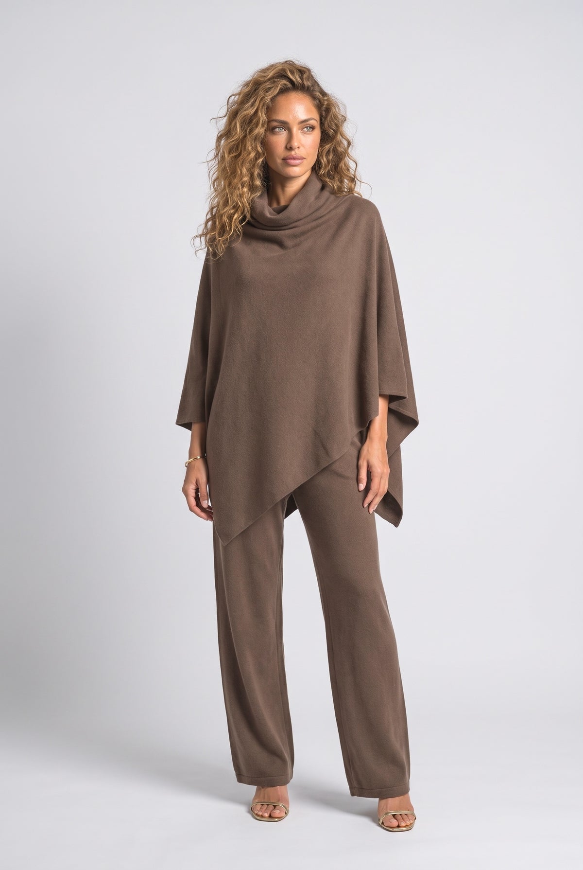 Cowl Neck Draped Two Piece Outfit