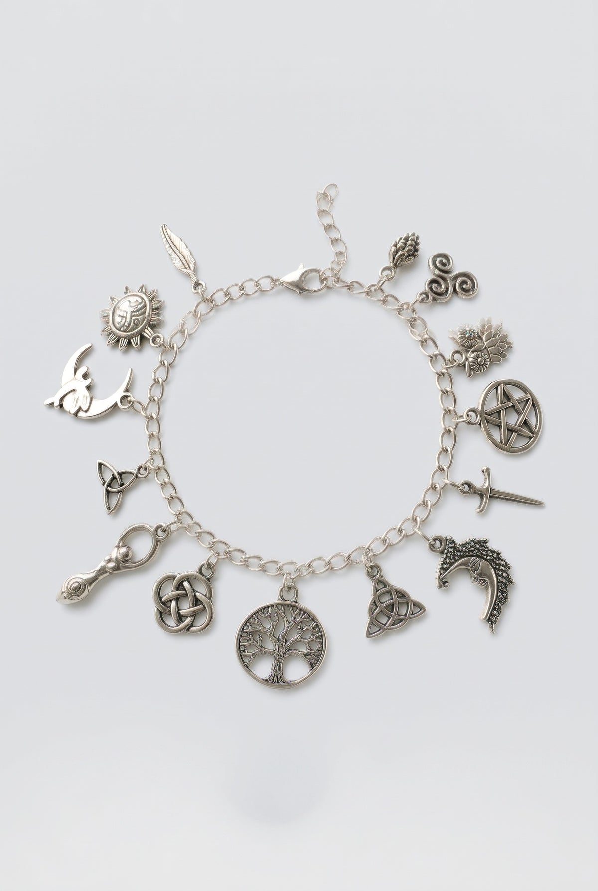 Silver Charm Bracelet, Silver
