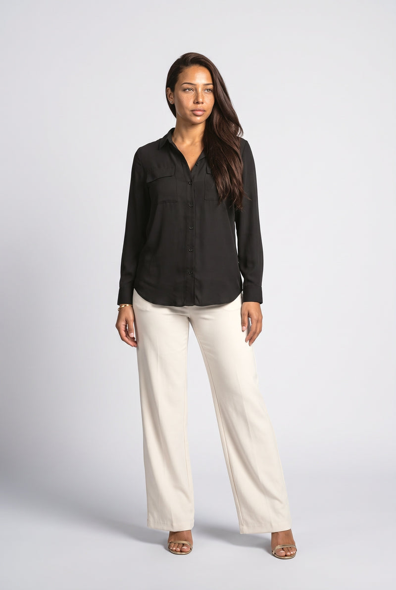 Long Sleeve Relaxed Blouse