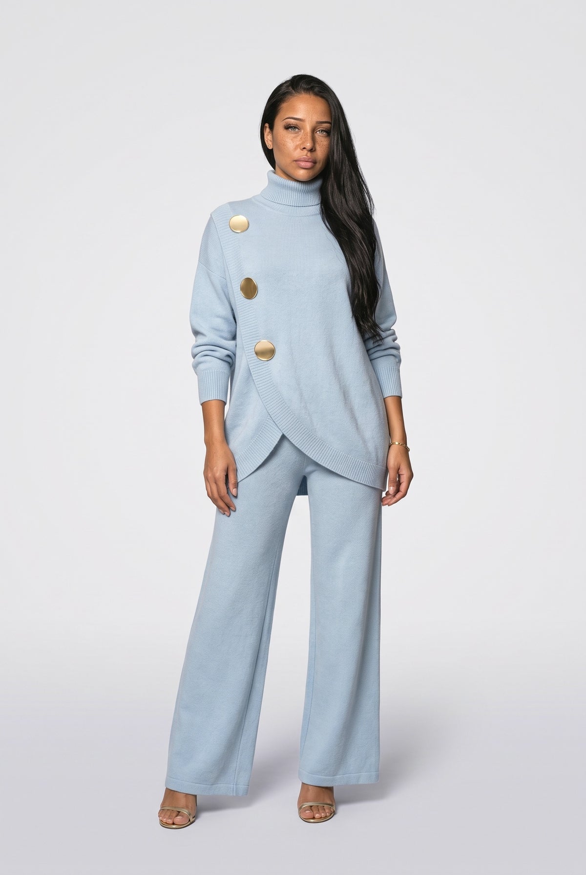 Turtleneck Pants Set Women