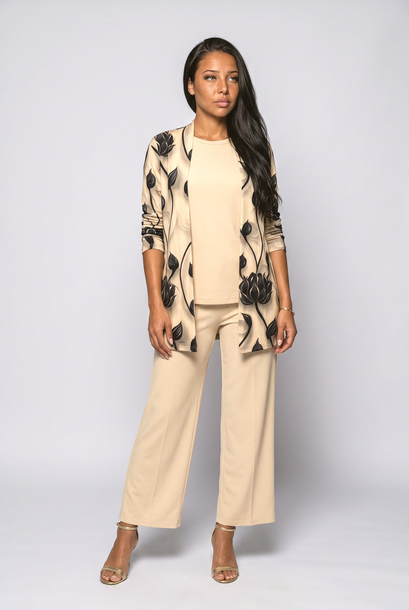 Champagne Print Two Piece Outfit