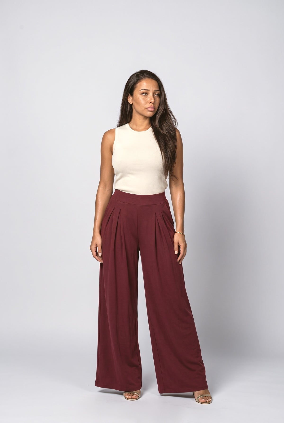 Pleated Palazzo Pants