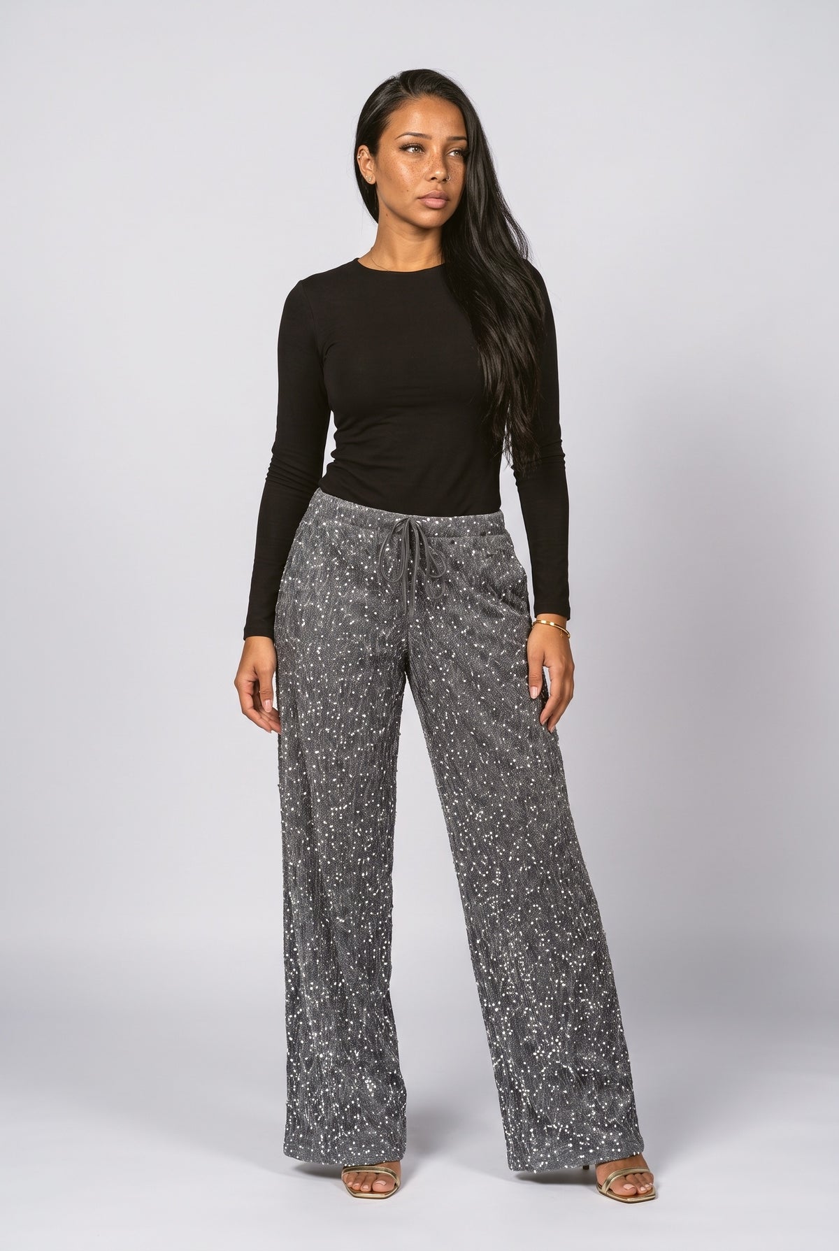 Sequin Wide Leg Pants