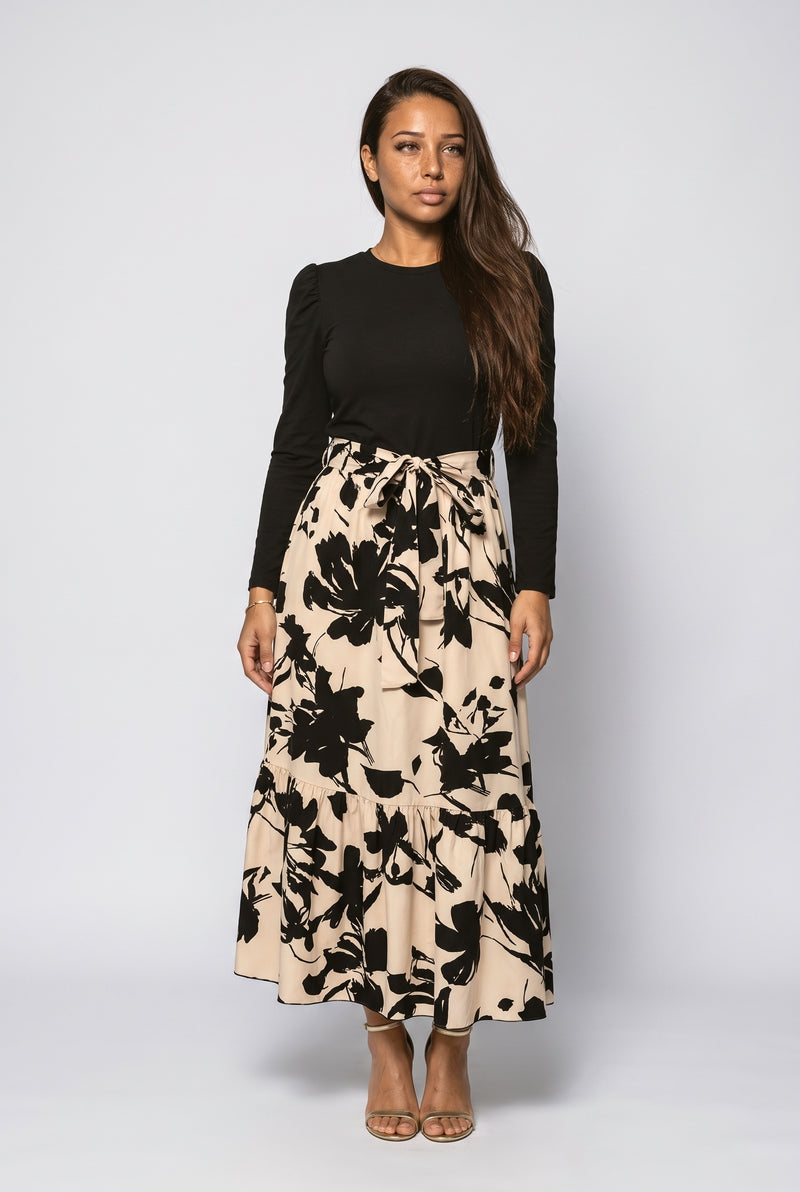 Cream Floral Maxi Dress
