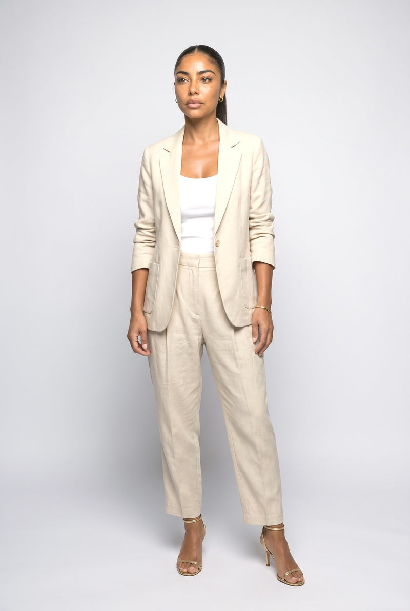 Beige Gray Two Piece Outfit