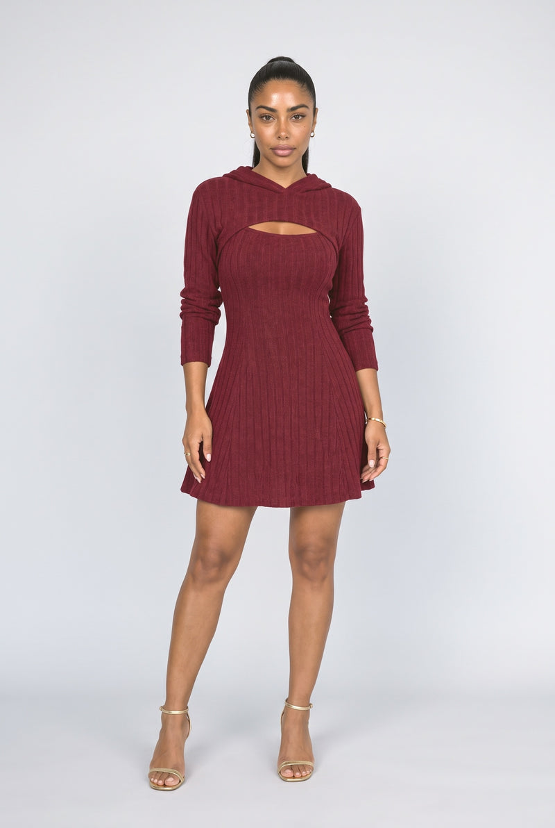 Burgundy Ribbed Two Piece Outfit