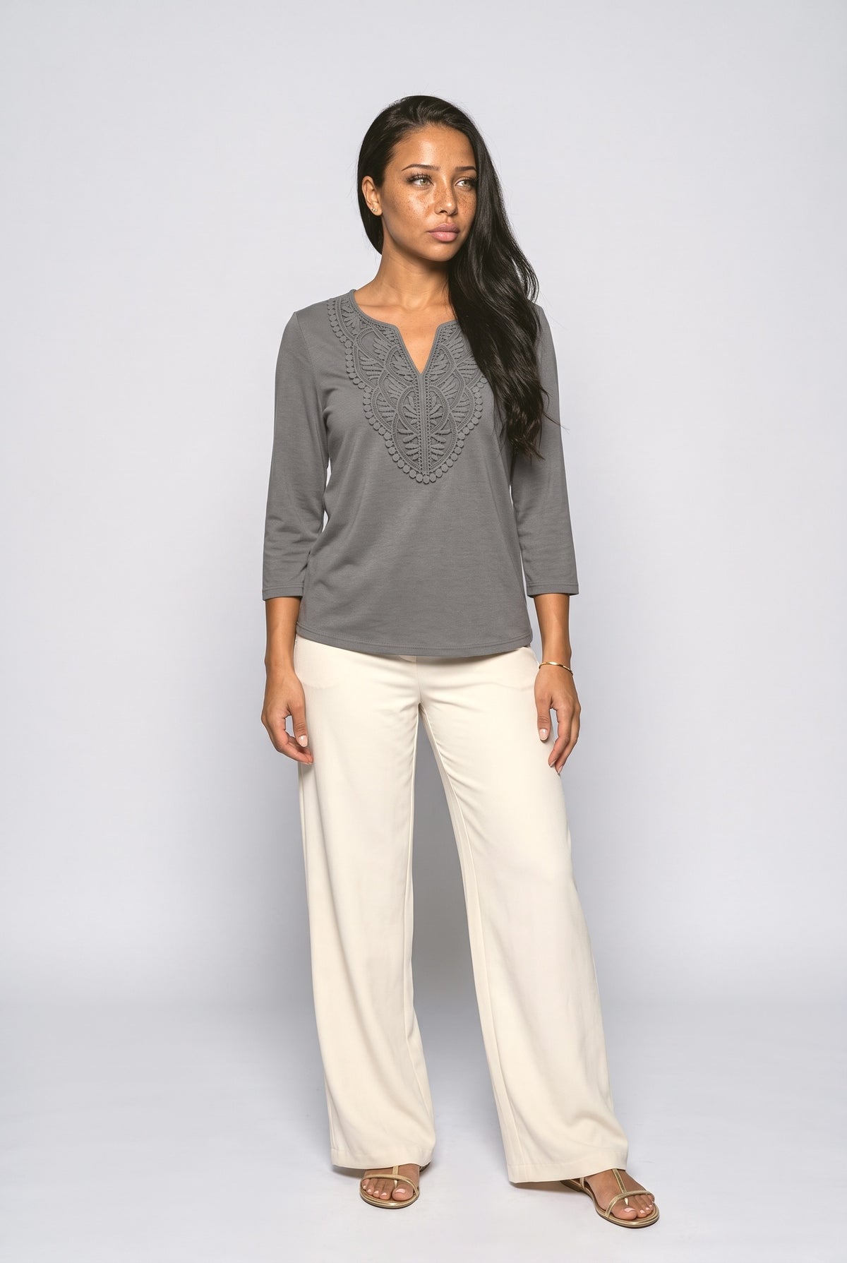 Lace V-Neck Blouse