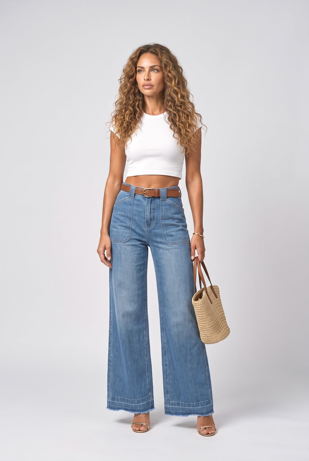 Denim Wide Leg Jeans