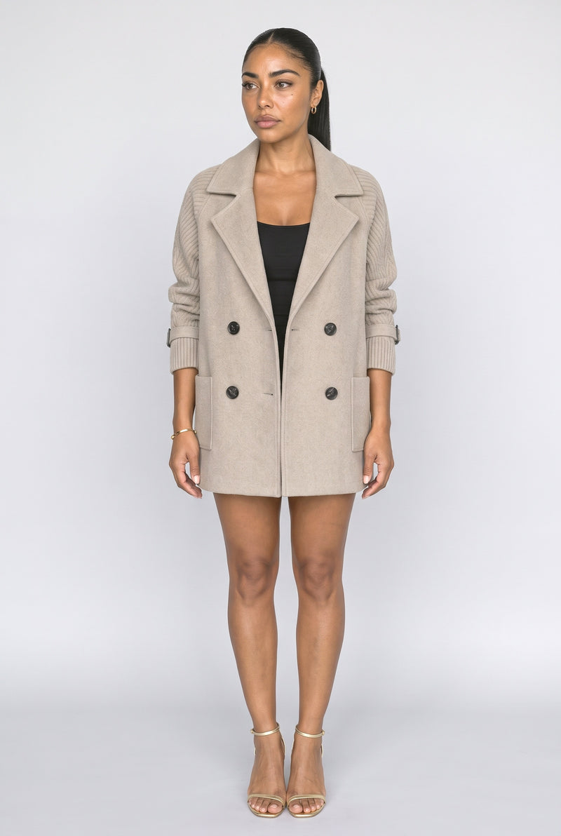 Gray Black Wool Coat