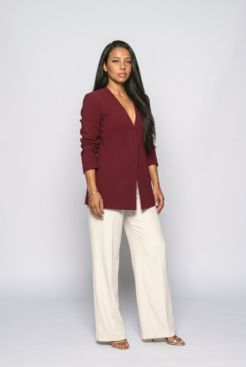 V-Neck A-Line Blazer