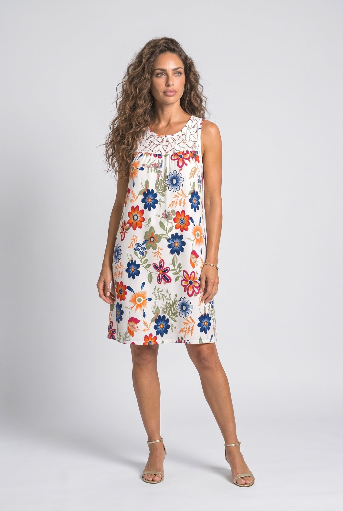 Lace Floral Sleeveless Summer Dress