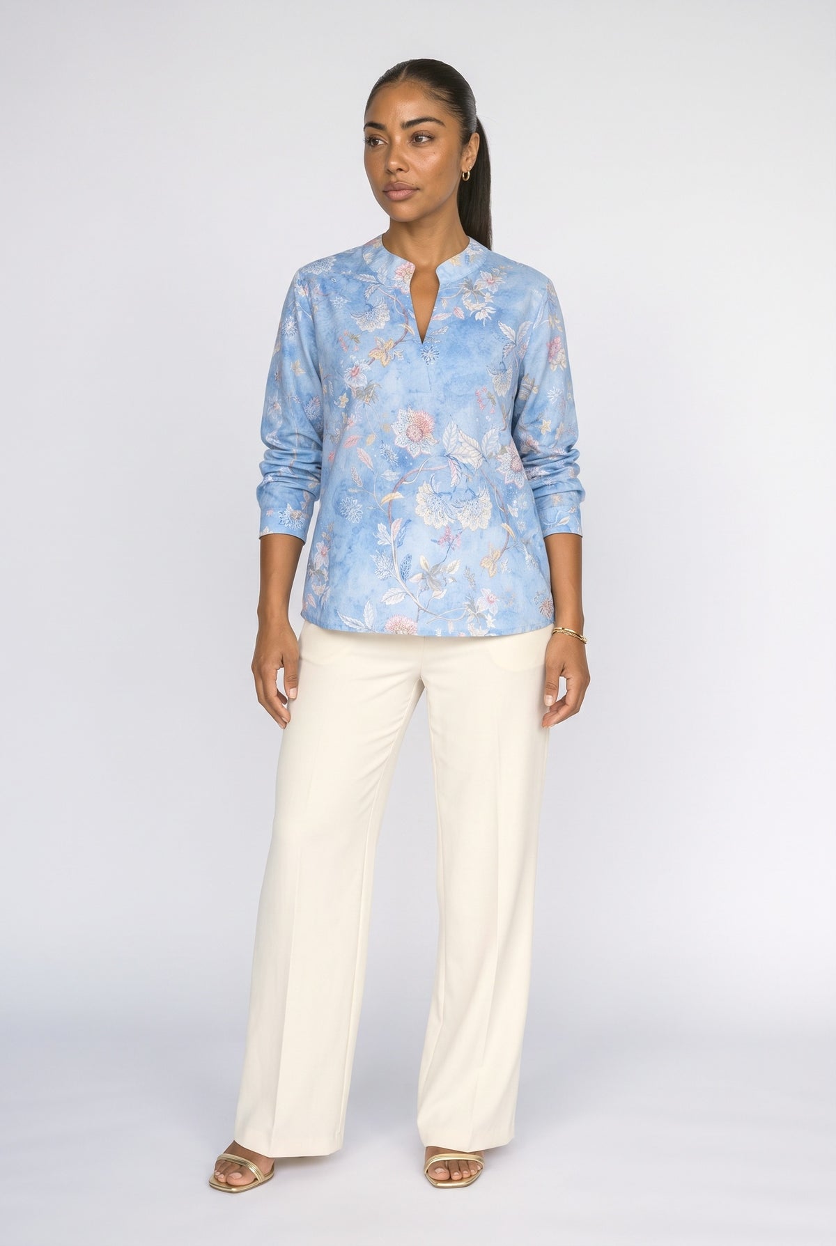 V-Neck Floral Blouse