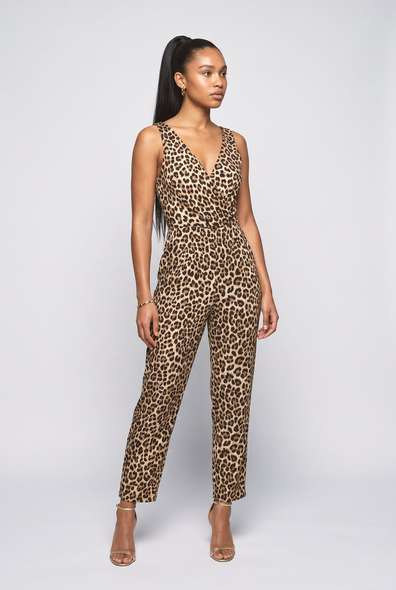 Deep Brown Leopard Jumpsuit