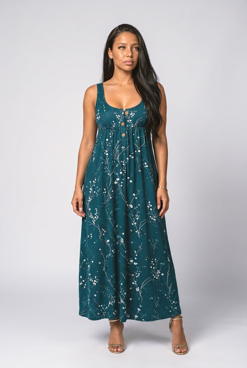 Blue Green Maxi Dress
