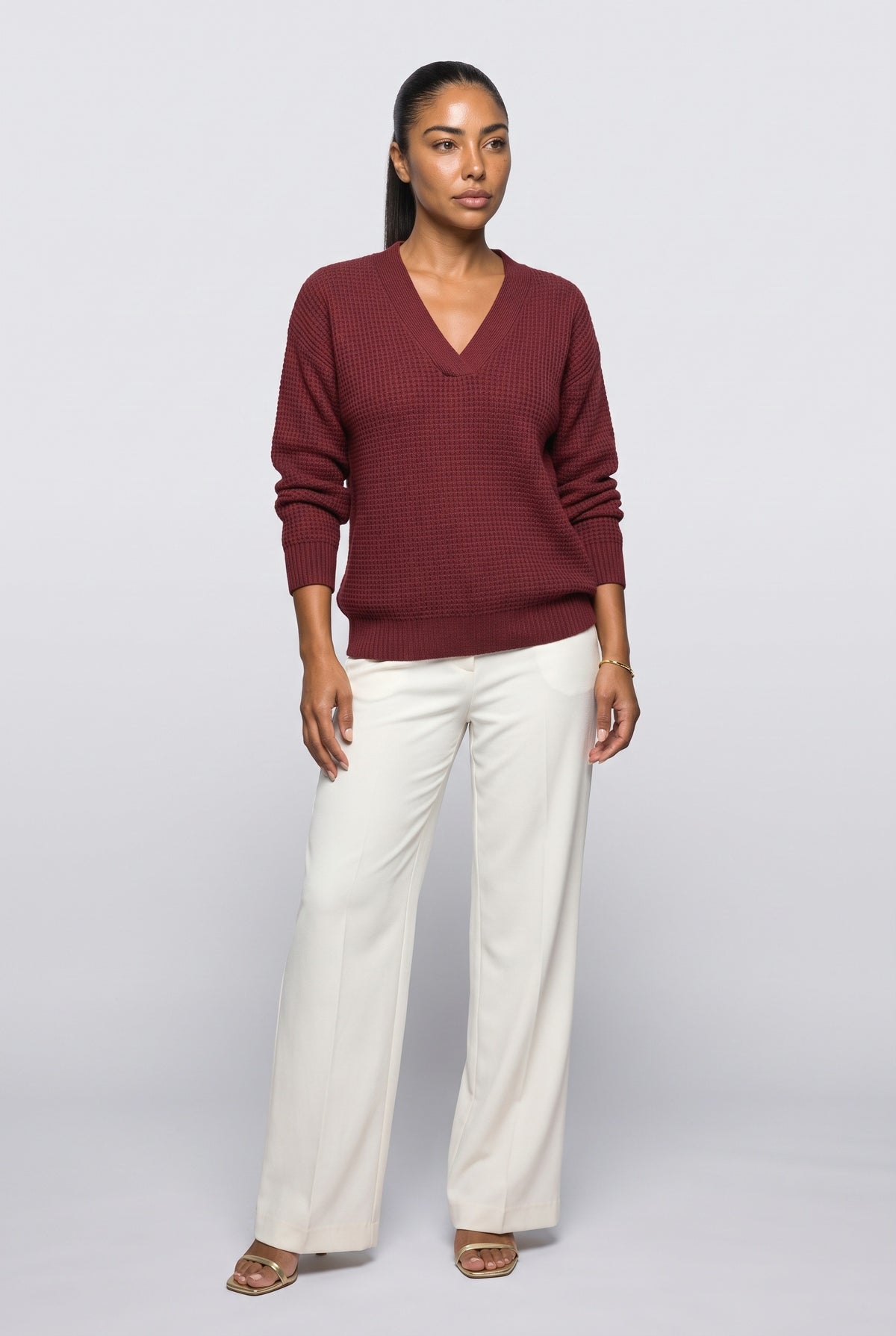 V-Neck Knit Top