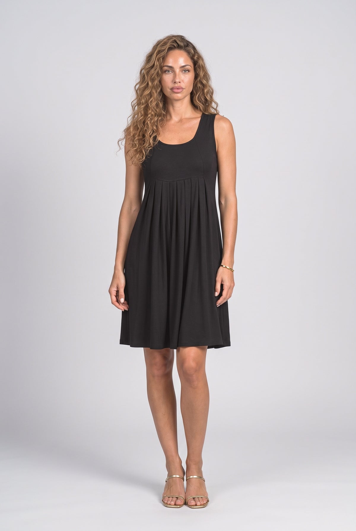 Sleeveless Pleated Summer Dress