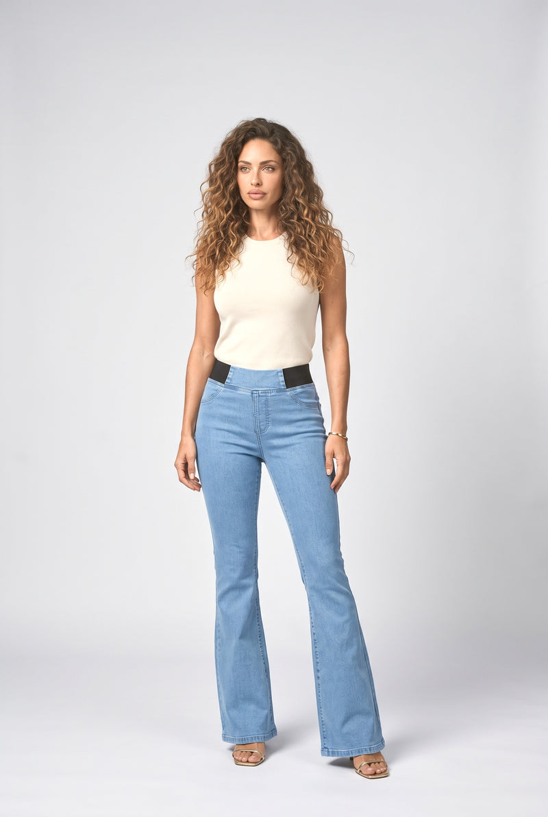 Light Blue Stretch Flare Jeans