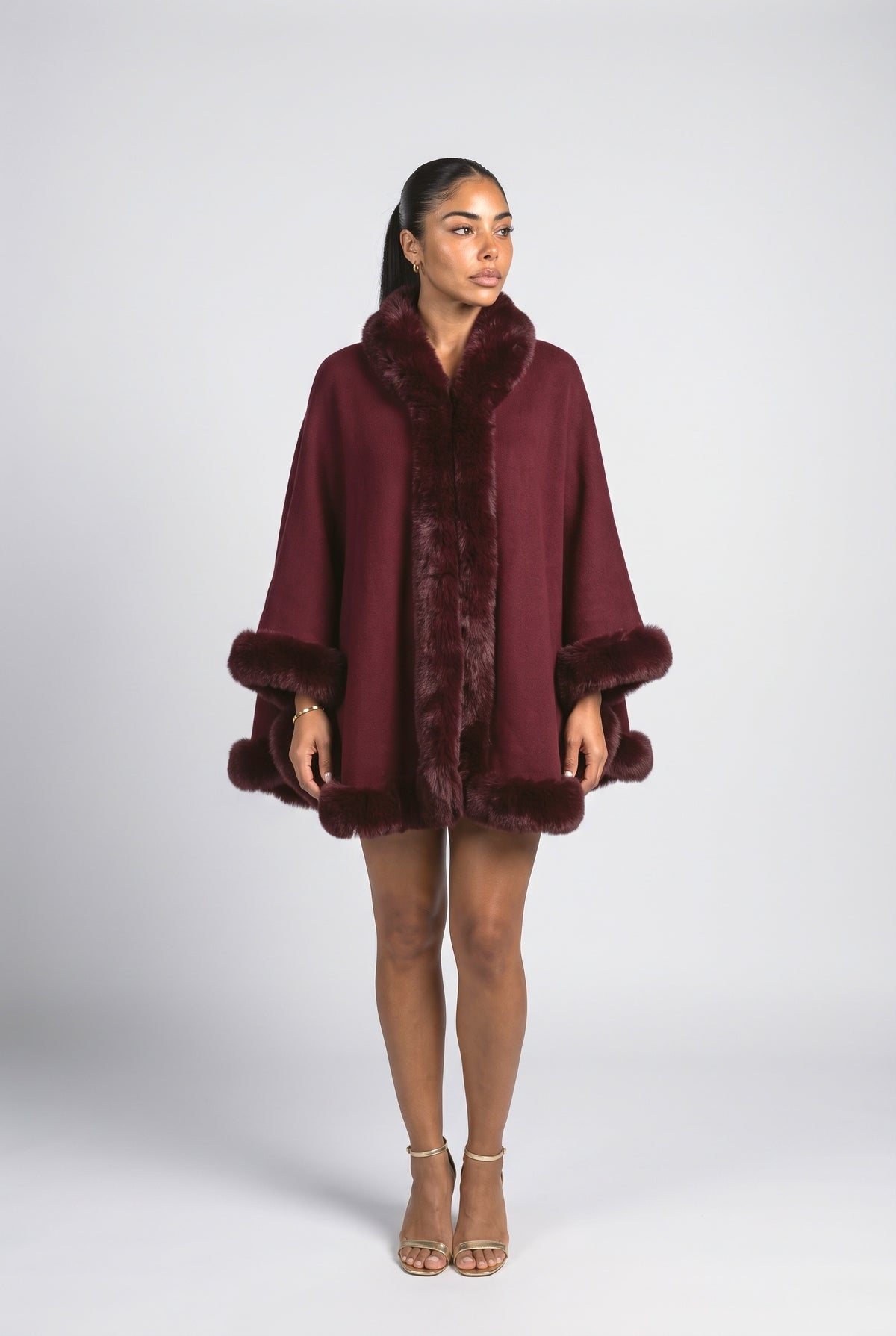 Knit Cape Winter Coat
