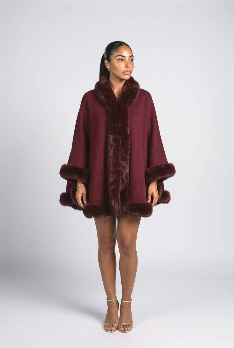 Knit Cape Winter Coat