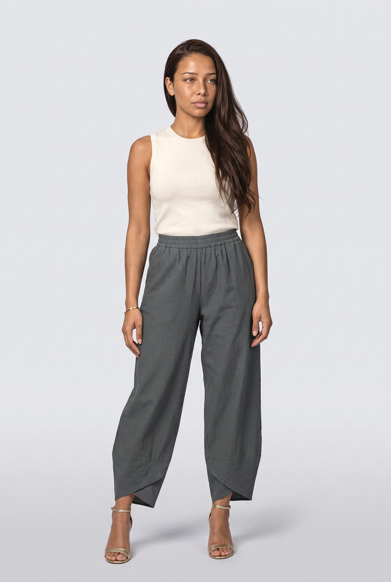 Gray Black Wide Leg Pants