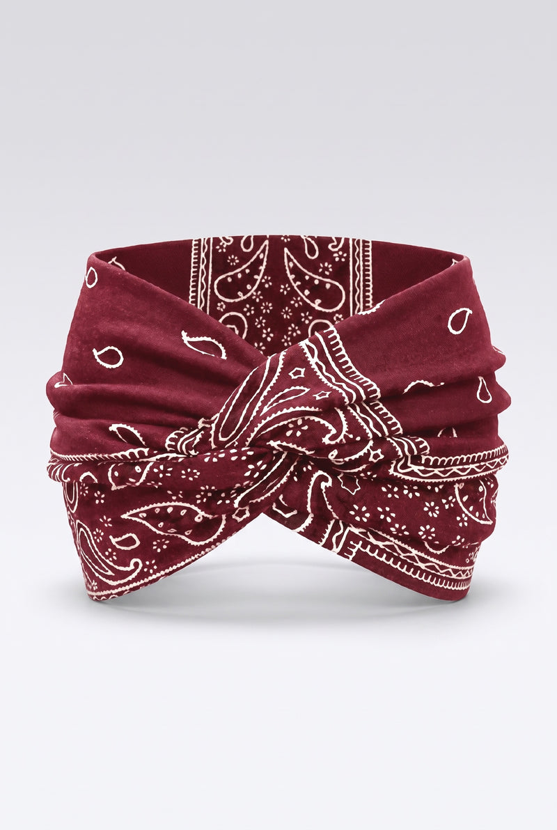 Burgundy Paisley Headband