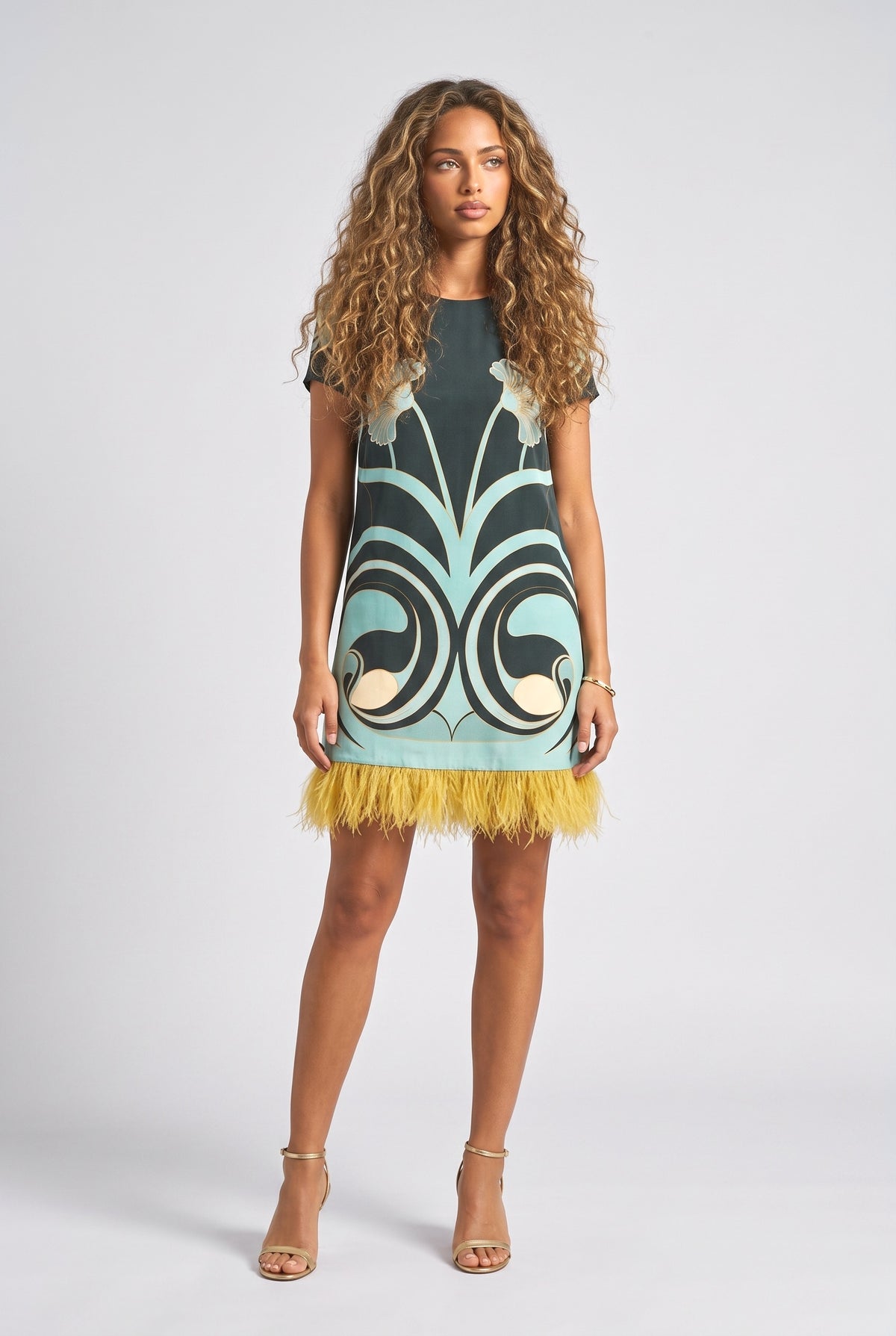 Botanical Print Mini Dress