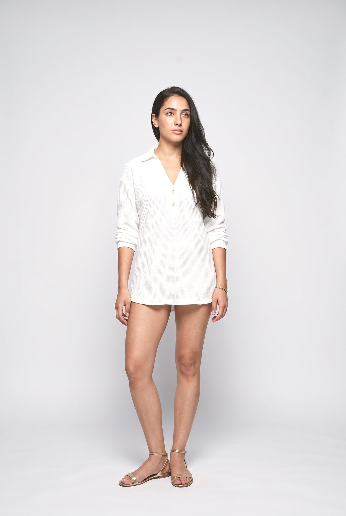 Knit V-Neck Blouse